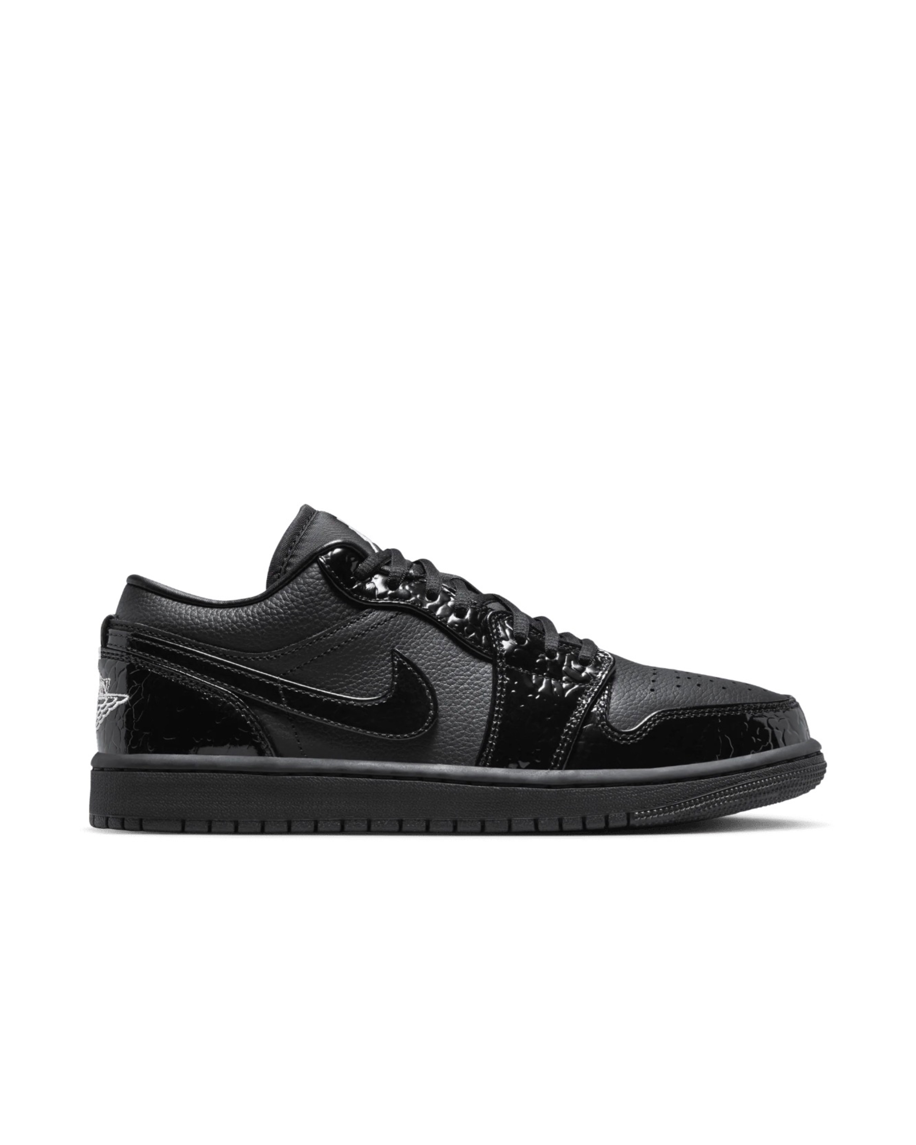 کتونی جردن وان مشکی کروکدیلی Jordan 1 Low Black Croc HJ7743-010